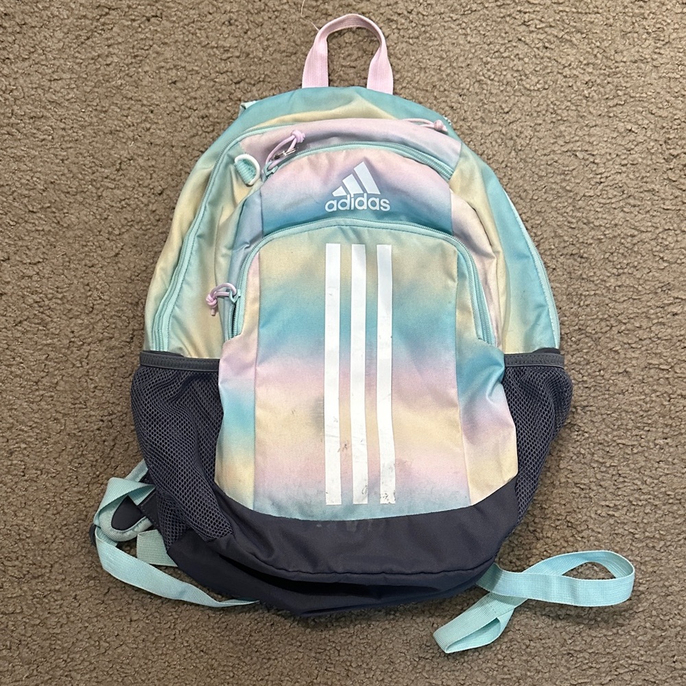 adidas Womens Backpack Pastel Tie Dye School Travel Bag Pink Mint OS
